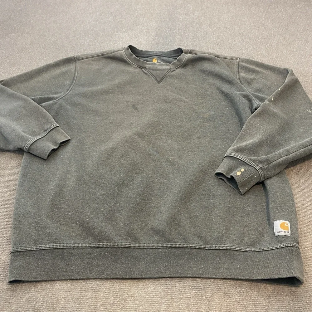 Vtg Carhartt Mens Size XL Crazy Faded Gray‎ Sweatshirt K124 Grunge Streetwear